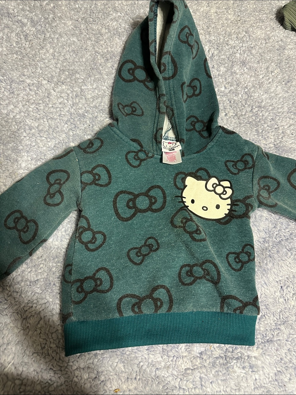 Hello Kitty Teal Hooded Kids Sweatshirt with Bow Print